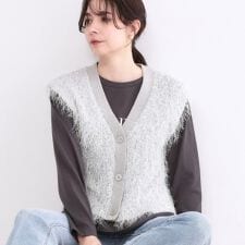 フリンジニットベスト【洗濯機OK】