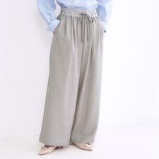 ウエストサテンイージータックワイドパンツ【洗濯機OK】