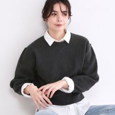 スウェットライクショートニット【洗濯機OK】