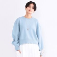 スウェットライクショートニット【洗濯機OK】