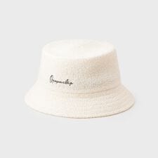 刺繍入りパイル調バケットハット