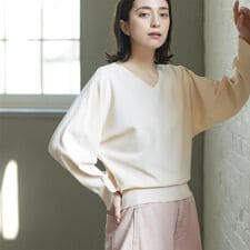 リラクシードルマンスリーブニット【洗濯機OK抗ピル】