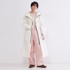 撥水フードZIPロングコート【洗濯機OK】