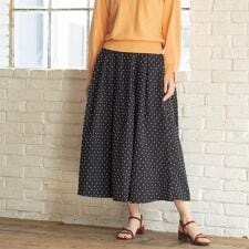 ドビードットタックフレアスカート【洗濯機OK】