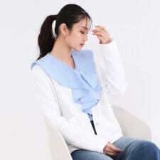 ツイードライクVネックニットカーディガン【洗濯機OK】