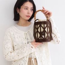 バンブーハンドルパンチングバケツ型バッグ