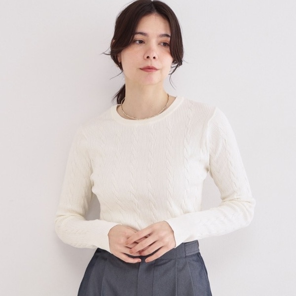 ケーブル編みニット【洗濯機OK】