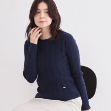 ケーブル編みニット【洗濯機OK】