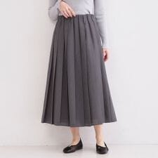 シアーリネンブレンドイージープリーツスカート【洗濯機OK】