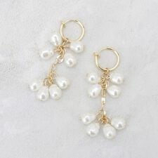 フェイクパールしゃらしゃらイヤリング