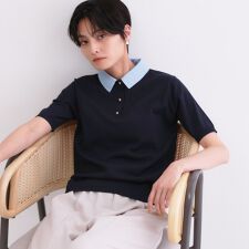 2WAY衿付きニット【洗濯機OK】