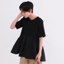 ペプラムドッキングカットソー【洗濯機OK】