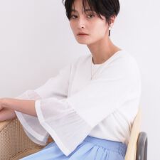 シアーフレアスリーブニット【洗濯機OK抗ピル】