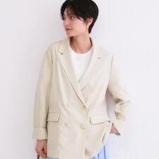 ダブルブレストジャケット【洗えるUVケア防シワ加工接触冷感】