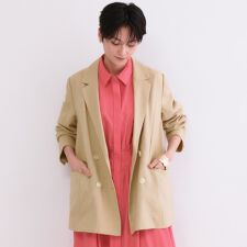 ダブルブレストジャケット【洗えるUVケア防シワ加工接触冷感】
