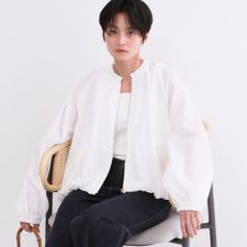 撥水 裾バルーンブルゾン【洗濯機OK】