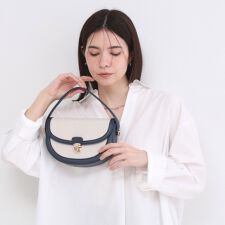 【2WAY】キャンバス×合皮コンビフロントデザインバッグ