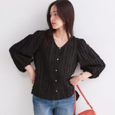 フリンジジャカードブラウス【洗濯機OK】