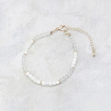 シェル調ビーズ×メタルブレスレット