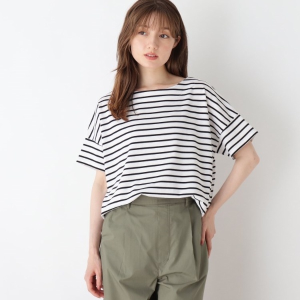 ◇袖切替ボートネックボーダーTシャツ | シューラルー(SHOOLARUE