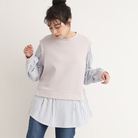 コーデに迷わない！レイヤード風異素材使いトップス | シューラルー 