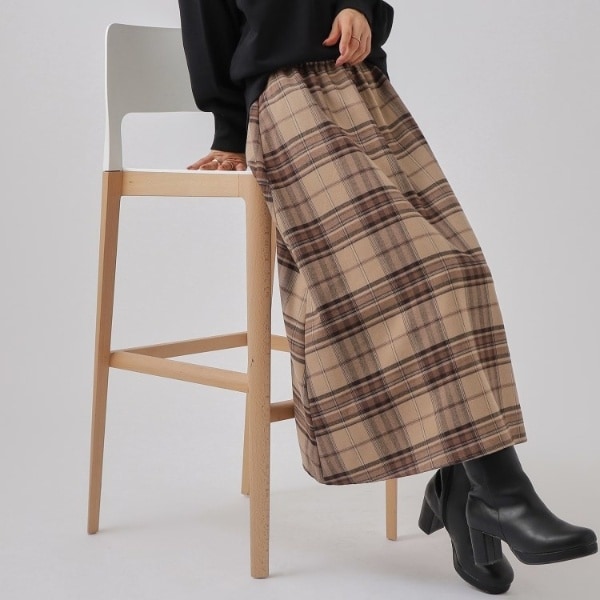 シェリエ sheller BIGチェックロングスカート Mサイズタグ付き