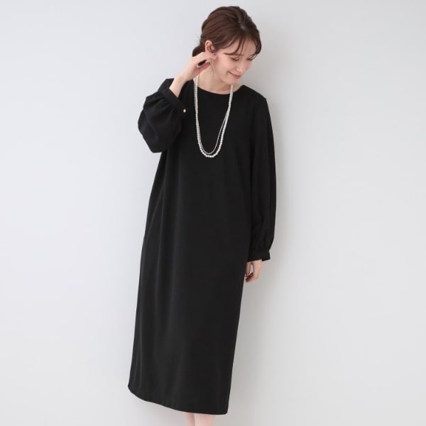 elegant jasmine dress/袖デザインドッキングワンピース