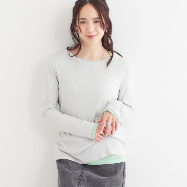 【洗えるS-LL2点セット】1セットあると便利 シアーレイヤードロンTセット