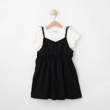 【100-150cm2点セット】ポコポコの表面感が魅力 楊柳キャミチュニック＋Tシャツ