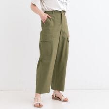 【洗えるS-LL】らくらくストレッチ カーゴカーブパンツ