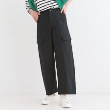 【洗えるS-LL】らくらくストレッチ カーゴカーブパンツ