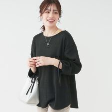 【洗えるS-LL】お袖シャーリングトップス