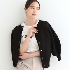【S-LL】大人フェミニンな着こなしに 透かし編みニットカーディガン
