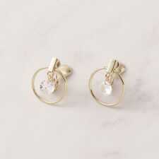 【痛くなりにくい】ビジューフープイヤリング