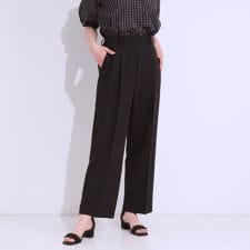 【S-LLひんやり】大人のきれいめスタイルに センタープレスワイドパンツ