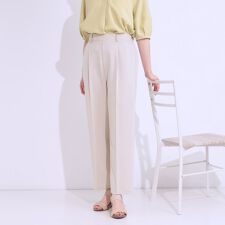 【S-LLひんやり】大人のきれいめスタイルに センタープレスワイドパンツ