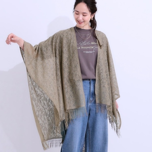 アプリリー　紺色　ボタン付き ポンチョ アプリリー 紺色 ボタン付き ポンチョ
