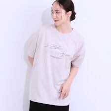 【S-LLひんやりUV】こなれ感あるぷっくりラメ デザインロゴTシャツ
