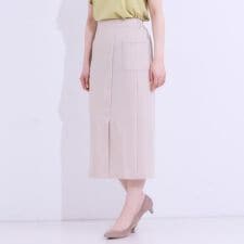 【S-LL】カジュアルにもきれいめにも ドット釦カーゴナロースカート