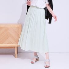 【S-LLセットアップ可ひんやり】ふんわりさらっと タックフレアスカート