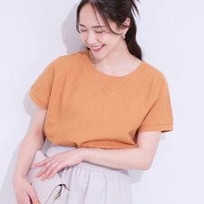 【S-LL】一枚でサマ見え フローラル刺繍トップス