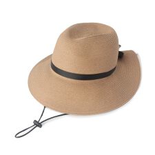 【UV】リボン付きブレードキャペリンハット【サイズ調整／あご紐付き】