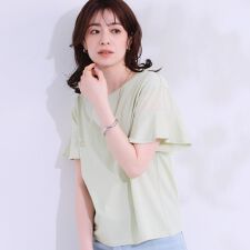 【ひんやりプチプラ】女性らしさ溢れる お袖シアーフリルトップス | シューラルー