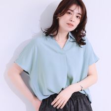 【洗えるS-LLプチプラ】さらっとすっきりきれい見え スキッパーブラウス