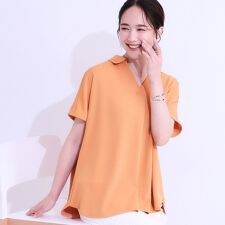 【洗えるS-LLプチプラ】さらっとすっきりきれい見え スキッパーブラウス