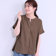 【洗えるプチプラ】大人の抜け感をプラスする バンドカラーシャツ | シューラルー