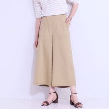 【ひんやりUV】きれいめにもカジュアルにも ベイカーガウチョパンツ