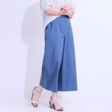 【ひんやりUV】きれいめにもカジュアルにも ベイカーガウチョパンツ