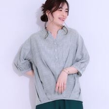 【S-LL】インせず腰回りすっきり フロントタックブラウス