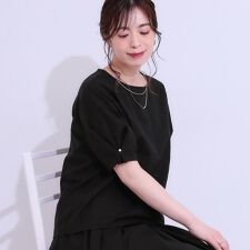 【S-LLセットアップ可5分袖】涼しくこなれる お袖タックブラウス